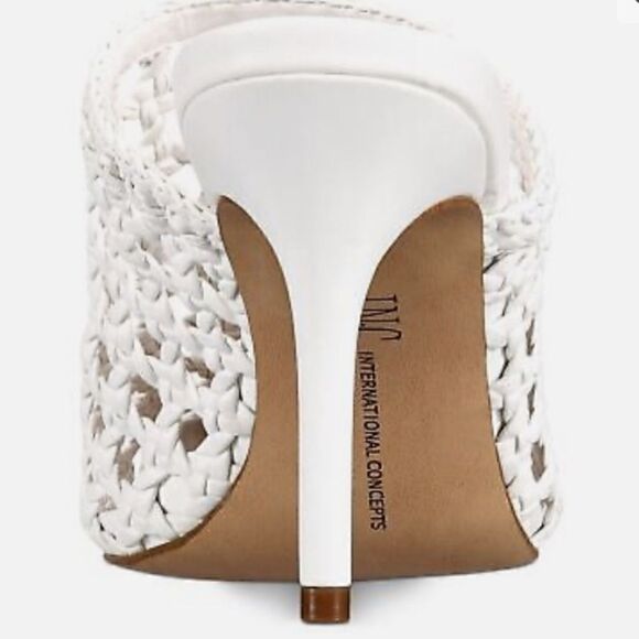 INC International Concepts White Pointed Toe Mules Size 8 NWT - Picture 4 of 7